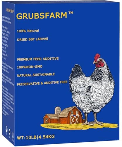 GRUBSFARM Premium Chicken Treats 10LB - Non-GMO & 85X More Calcium Than Meal Worms - Molting & Laying Supplement - Black Soldier Fly Larvae Treats for Layer Hens, Ducks & Wild Birds
