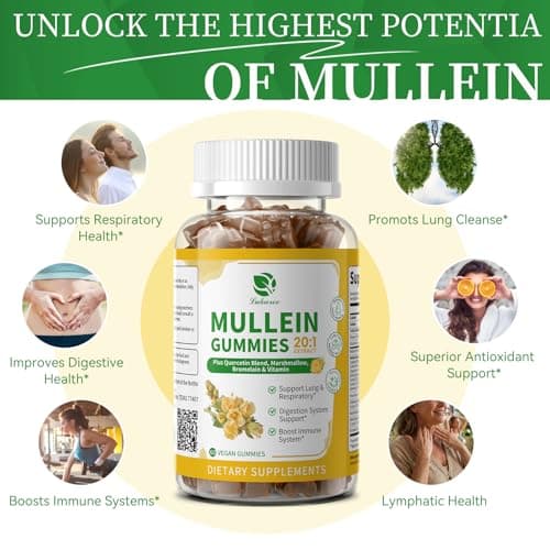 (2 Pack) Mullein Gummies for Lung Cleanse & Lymphatic Drainage* -120 Count - Thumbnail 5