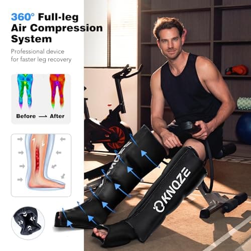 KNQZE Air Compression Recovery System, Foot and Full Leg Recovery Boots with Dynamic Pressure for Fast Therapy, Professional Device for Circulation and Pain Relief - Thumbnail 3