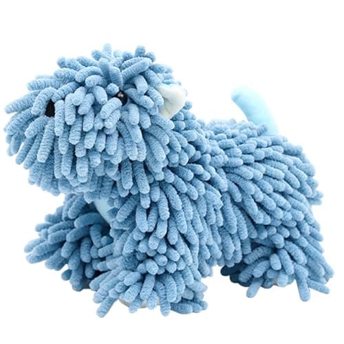 FAGOBI Cute Dog Chenille Hand Towel, 3D Fuzzy Puppy Hangable Ball Hand Towel Microfiber Super Soft Absorbent Bathroom & Kitchen Towels with Hanging Loop, Can Be Placed on the Sink Countertop (Blue) - Image 1