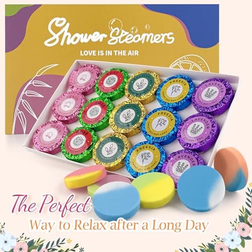 leoce Shower Steamers Multi-Quantity Packed Women/Men Gift Set Aromatic Shower Bombs, Individually Wrapped Tablets for Mother's Day & Anniversaries (15pcs) - Thumbnail 2