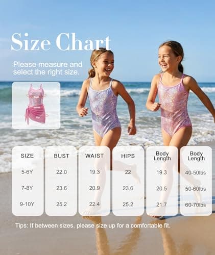 Shiny Gold Foil One-Piece Swimsuit Set for Girls 5-6 Years with Scarf Skirt | Kids Quick-Dry Swimsuit for Swimming & Beach - Thumbnail 6