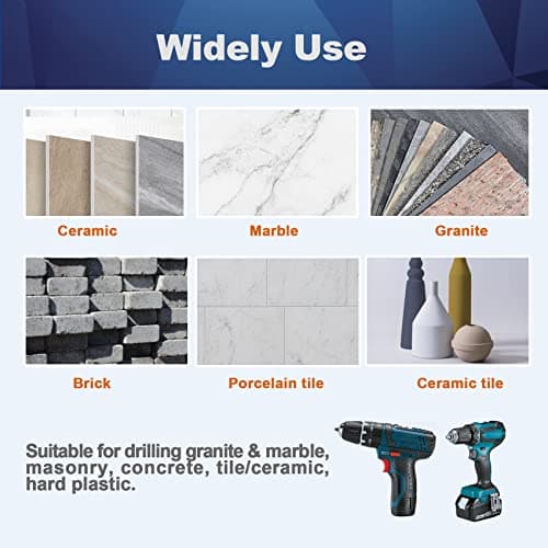 Dry Diamond Tile Drill Bit - BRSCHNITT 2pcs 6/8mm 1/4",5/16" Double-Ended Diamond Hole Saw for Porcelain Tile Ceramic Stone Granite Marble,Hex Shank Drilling - Thumbnail 3