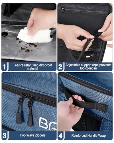 BAIXIXIG Golf Trunk Organizer, 2-Layer Storage with Shoe Pocket, Storage for Golf Accessories, Gifts for Golfers, Blue - Thumbnail 4