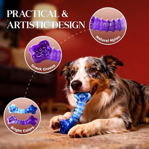Kseroo Indestructible Dog Toys for Aggressive Chewers: 2-Pack Tough Chew Toy for Large Dogs, Heavy Duty Long-Lasting Dog Bones for Large Breed, Dog Toys to Keep Them Busy - Thumbnail 5