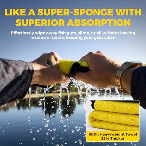 ARCPRO Titanium-Coated Fishing Line Cutter Saltwater Set, Fishing Scissors for Braided Line with Retractable Zinger & Thick Microfiber Towel, One-Hand Operation Anti-Rust Compact Braid Scissors - Thumbnail 3