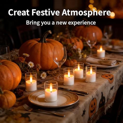 CXJPLRE Rechargeable Flameless Candles with Timer Remote, 1.7"x2.6" Clear Acrylic LED Tea Lights Candles，Small Votive Electric LED Candles for Home Aniversary Wedding Holiday Decor Easter(6 Pack) - Thumbnail 4