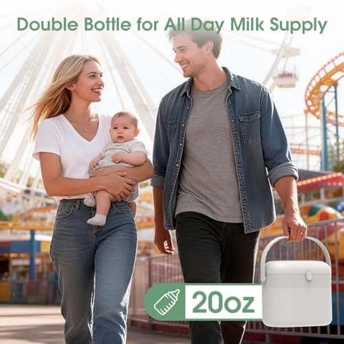 NesveCit Portable Breast Milk Cooler, 24H Chill Medical-Grade 316L Stainless Steel, 2-in-1 Breastmilk Cooler Bottle & Thermos with Leakproof Storage Bottle, No Ice Needed for Travel/Work, 20oz, Beige - Thumbnail 4