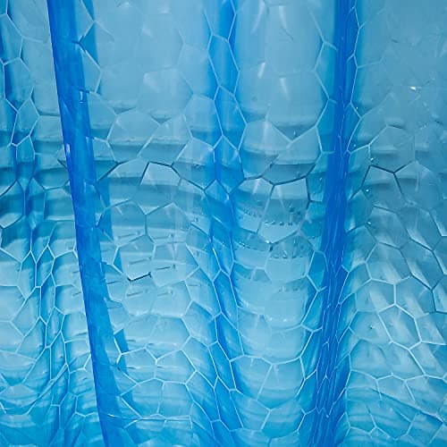 Bostofy Waterproof Shower Curtain Liner EVA Thick Shower Curtain with Heavy Duty 3 Bottom Magnets, Shower Liner for Shower Stall, Bathtubs, 3D Pebble Pattern, 72 x 72,12 Hooks - Thumbnail 2