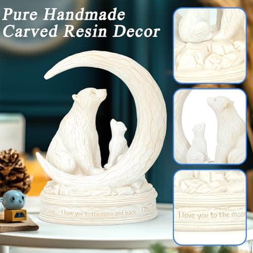 Vofstand Moon and Polar Bear Figurine, White - Thumbnail 2