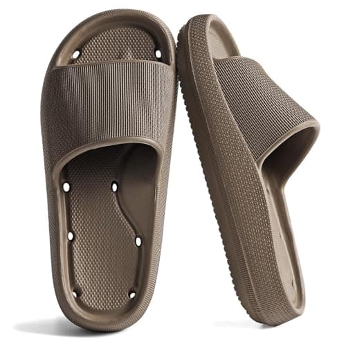 GETOEU Cloud Slides for Women and Men with Arch Support Shower Shoes with Drainage Holes Waterproof Slide Sandals Non Slip Quick Dry Pillow Slides for Bathroom Pool Beach,Brown - Thumbnail 6