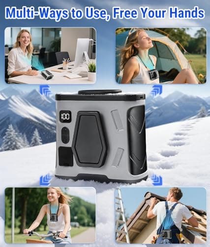 AuraliBrite 20000RPM Wearable Waist Clip Fan, 10000mAh 40H Long Lasting Brushless Motor, Hands-Free Cooling Fan For Jobsite Camping - Thumbnail 6
