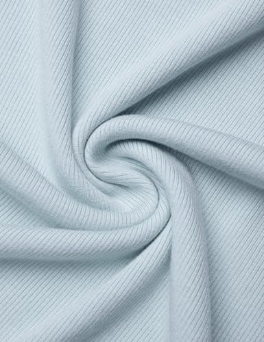 GKBK Crew Neck Short Sleeve Tops for Women Ribbed Fitted Tight Shirts Layering Top Basic Tee Tshirts Cute Summer Tops Casual Spring Clothes Outfits 2026 Trendy Light Blue - Thumbnail 2