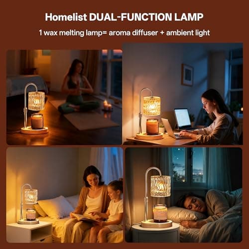 Homelist Candle Warmer Lamp with Timer, Height Adjustable Candle Lamp, Home Decor, Wax Melt Warmer for Birthday Chrismas Holiday Gifts for Mom, Women, Sister - Thumbnail 4