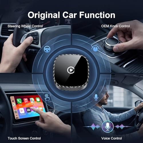 Wireless CarPlay Adapter for Apple iPhone & Android Auto 2026 Upgrade - Bluetooth & Wi-Fi, Plug & Play, 3X Fast Auto-Reconnect, No Latency, Convert Wired to Wireless Car Play Adapter (Black) - Thumbnail 5