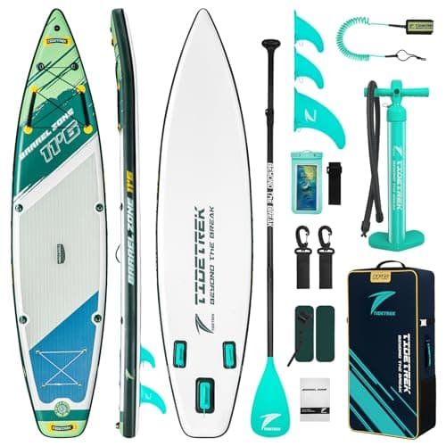 TIDETREK 11'6" Inflatable Stand Up Paddle Boards, Premium SUP Accessories, Non-Slip Comfort Deck for Youth & Adults (Coastal Sage) - Image 1