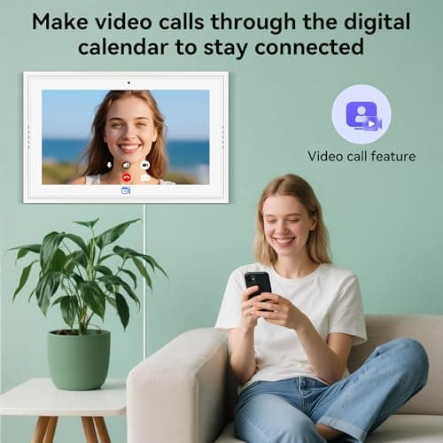 Missfly 15.6 Inch Smart Digital Wall Calendar with Touch Screen, One-Touch Video Call & AI Voice Control, Syncs with Google & Apple Calendar, Easy Operation Daily Planner, Practical Gift for Elderly Seniors & Parents - Thumbnail 4