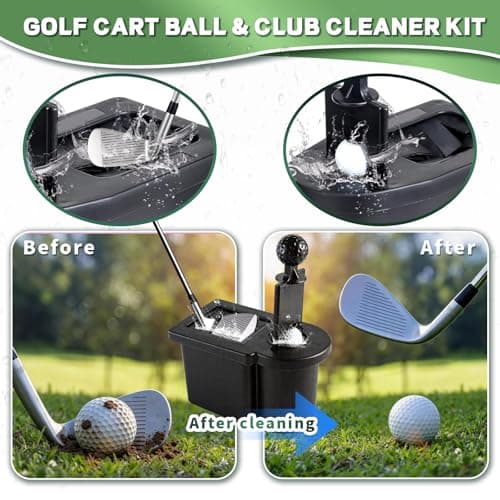 Golf Cart Ball Washer&Club Cleaner Kit, 2-in-1 Golf Ball Cleaner & Golf Club Cleaner, Detachable OEM Replacement for EZGO, Club Car, Yamaha Golf Cart Accessories | Fathers Day Gifts - Thumbnail 5