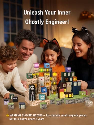 Veecafiodi 137PCS Magnetic Building Blocks with Lights, Magnetic Blocks Building Set for Kids Ages 4-8, STEM Building Toys for Boys Girls, Birthday Gift - Thumbnail 5