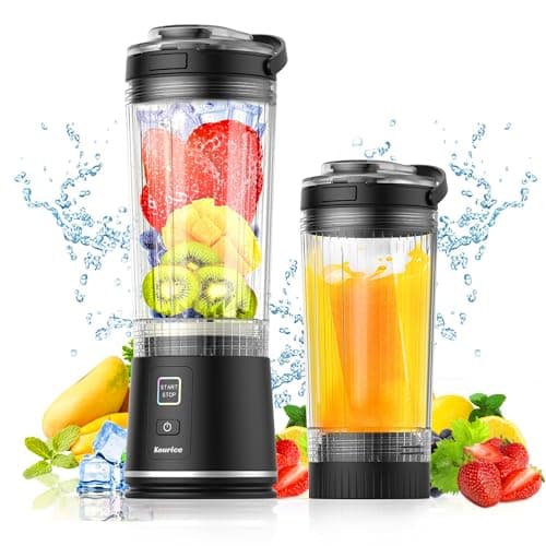 Personal Size Portable Blender for Shakes & Smoothies, 16oz Mini Small Smoothie Blender with On Go Lid & Sip Lid, 26000RPM Rechargeable Cordless Electric Blender for Travel Gym Office - Image 1