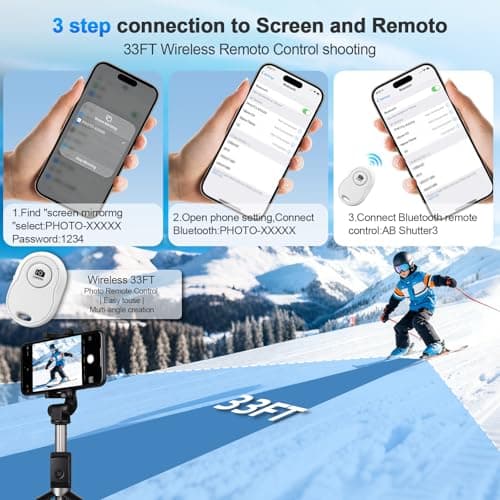 Magnetic Vlog Selfie Monitor Screen for iPhone 17 & Android, 4K Wireless Video Recording with Remote Zoom & Shoot, Content Creator Essentials Back Camera Monitor for vlogging YouTube TikTok - Thumbnail 3