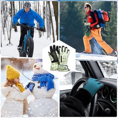 Odtmger Warm and Breathable Snow Gloves - Waterproof and Anti-Slip Ski Gloves for Boys & Girls, Men & Women - Thumbnail 5