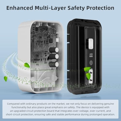 Plug-In Air Ionizers & Ionic Air Purifier,Negative Ion Generator, with Temperature Display,Ozone Free Filterless Odor Eliminator, Pet & Litter Box Deodorizer, Quiet Bedroom/Kitchen/Bathroom Freshener - Thumbnail 3