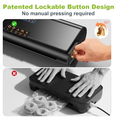 Updated Patented Food Preserver Vacuum Sealer Fully Automatic Heat Sealer Machine, Multi-Functional Food sealer Machine Food Bag Sealer with 20ft Bags 30 Vacuum Bags - Thumbnail 5