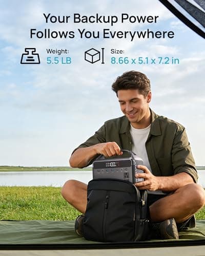 DaranEner Portable Power Station, 300W (Surge 600W) 192Wh(60,000mAh) Power Bank with 110V AC Outlet, LiFePO4 Battery for Home Emergency, Camping, Travel,& Outdoor Electronics(Option Solar Generator) - Thumbnail 3