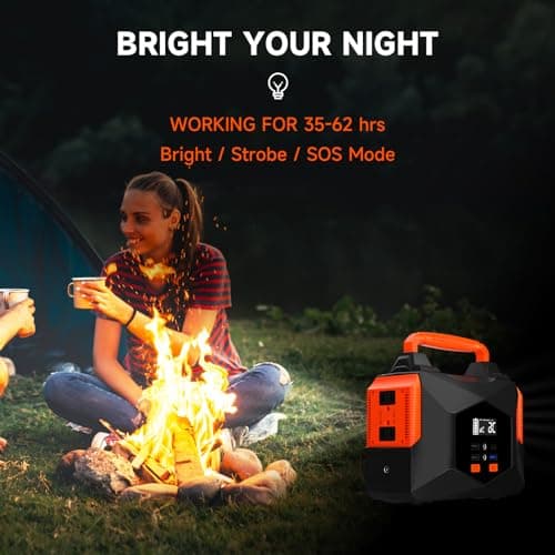 Portable Power Station for Camping, 150w 146wh Portable Generator for Home Use Indoor Outdoor Generator with AC Outlet Large Power Bank for Laptop Travel Emergency CPAP Survival Backup Apartment - Red - Thumbnail 6