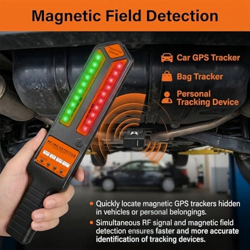 KEULGOUL Hidden Camera Detector & GPS Tracker Finder, RF Signal Scanner Anti-Spy Device with Magnetic Field Detection, Infrared Lens Finder & Stranger Intrusion Alarm, Portable Bug Sweeper - Thumbnail 4
