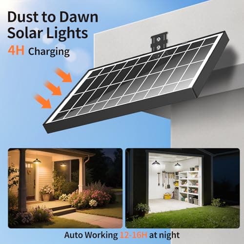 intelamp Solar Shed Light Indoor Outdoor, Dual Lamp for Barn, Gazebo, Shop - Thumbnail 2