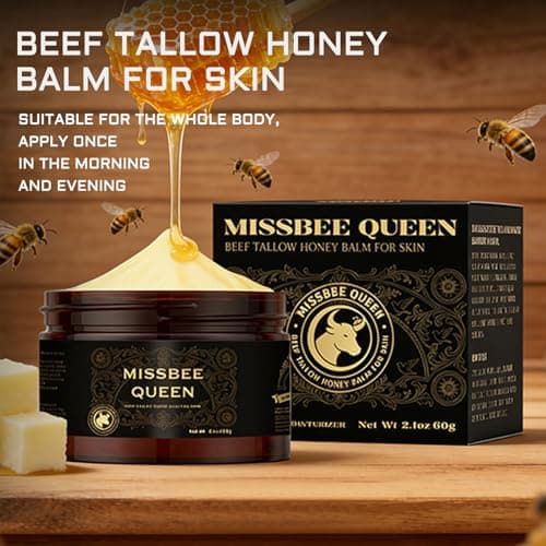 Beef Tallow for Skin & Face | Tallow and Honey Balm | Anti-Aging Cream | Oily & Sensitive & Dry Skin | Based Supplies Organic Grass-Fed Beef Tallow Honey | Travel Size | 2.1 oz / 60g | Night Cream - Thumbnail 5