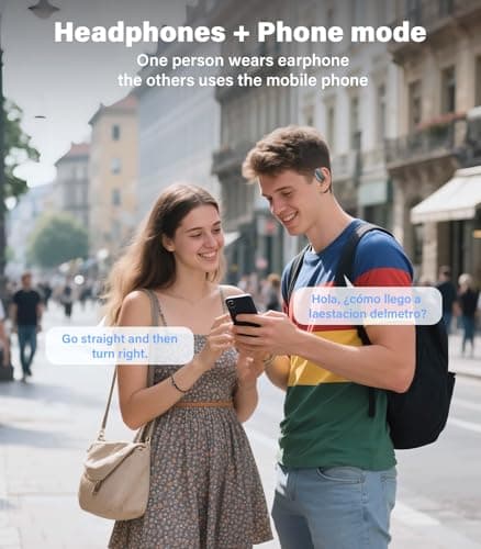 Vilupvie 156 Languages Real-Time Translation Earbuds, 0.5s Instant AI Voice Translator with 60H Playtime, Open-Ear Bluetooth Headphones, Zero Subscription Fee for Business, Travel & Learning - Thumbnail 4