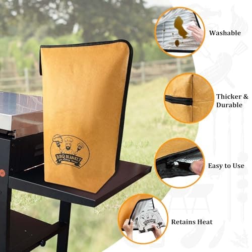 21-Inch BBQ Blanket for Resting Meat - Smoker Accessories, Insulated Brisket Bag for Party Picnic Camping, Anniversary Birthday Gifts for Men Dad Husband, 5-Layer Thermal Insulation (Brown-With Paper) - Thumbnail 3