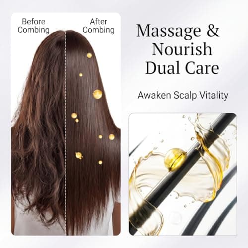 Neliangia Electric Spray Air Cushion Massage Comb, 5 in 1 Rechargeable Hair Brush for Scalp Massage, Detangling, Straightening, Curling, Professional Salon Hair Care Tool - Thumbnail 4