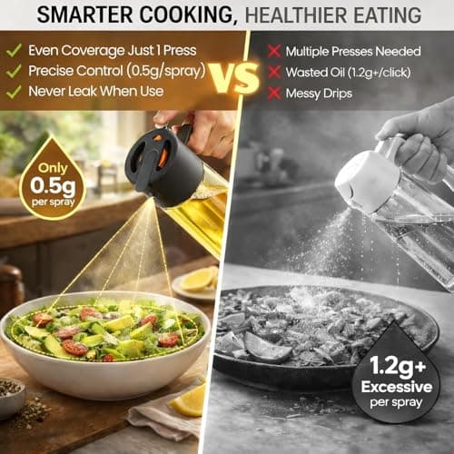 Costop Professional 500ml Glass Oil Sprayer - 3-in-1 Kitchen Tool: Fine Mist, Stream & Pour | Leak-Proof Design for Air Fryer, BBQ & Cooking | BPA-Free - Thumbnail 4