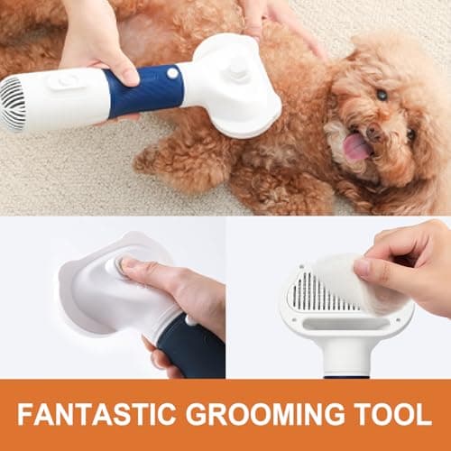 Professional Pet Grooming Dryer 3-in-1 Dog Blow Dryer with Brush, Adjustable Temp, Quiet & Portable - Thumbnail 5