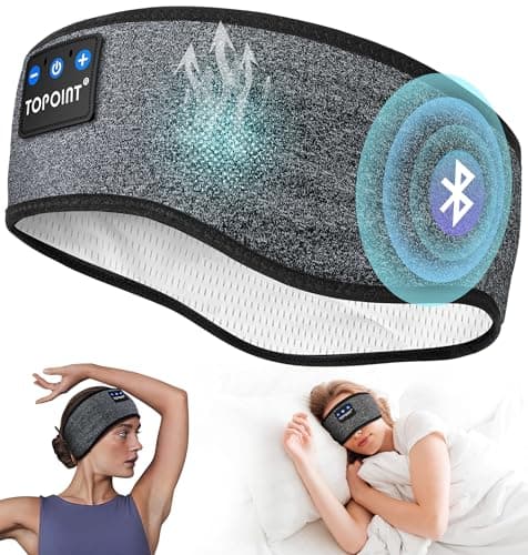 Sleep Headphones Headband Bluetooth 5.4, TOPOINT Sports Headband Earphones Sleeping Bluetooth Wireless with USB C for Women Men Sports Gifts Workout Jogging Yoga Insomnia Air Travel Meditation - Image 1