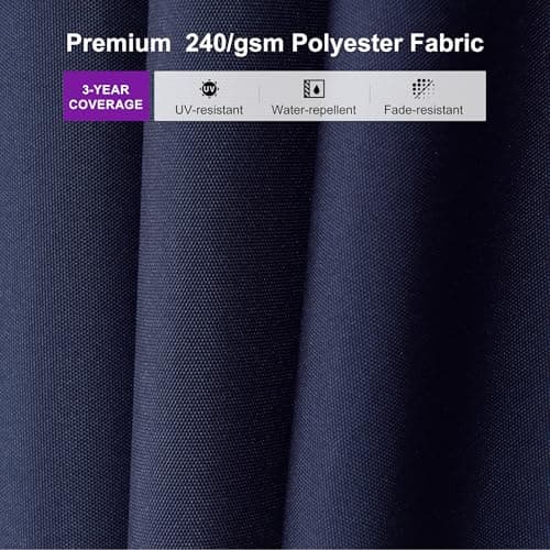 PURPLE LEAF 9' × 9' Patio Cantilever Umbrella Outdoor Square Adjustable Offset Umbrellas with 360-degree Rotation and 8 Heavy Duty Metal Ribs for Garden Deck Pool Navy Blue - Thumbnail 3