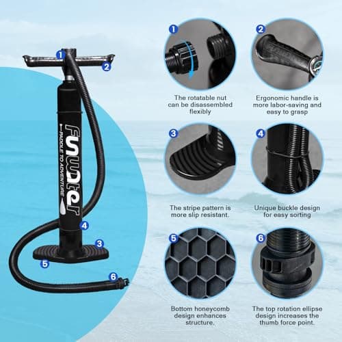 FunWater Inflatable 10'6×33"×6" Ultra-Light (17.6lbs) SUP for All Skill Levels Everything Included with Stand Up Paddle Board, Adj Floating Paddles, Pump, ISUP Travel Backpack, Leash,Waterproof Bag - Thumbnail 6