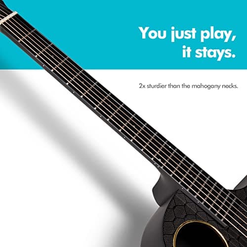Enya X4 PRO Carbon Fiber Acoustic Electric Guitar, 41-Inch Full Size Cutaway Design, AcousticPlus Pickup System with Built-in Effects & Tuner, Includes Deluxe Hard Case, Leather Strap, Cable - Thumbnail 4