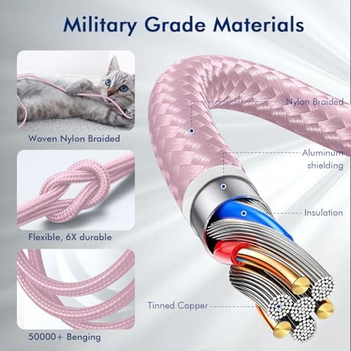 APFEN USB C Cable 10FT, 3Pack Power Delivery 60W Nylon Braided C to C Cable 90 Degree Type C Fast Charging Cord for iPhone 17/ 17Air/17 Pro Max/16/16 Plus/16 Pro Max/15/15 Plus/Pro Max - Thumbnail 4