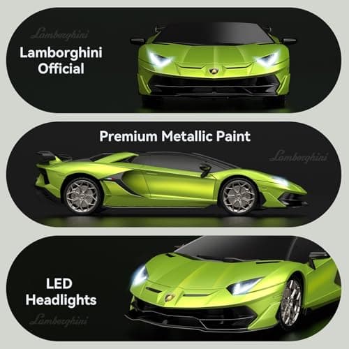 AEROQUEST Lamborghini Remote Control Car, 1:24 Scale Electric Sport Racing Hobby Toy Car Lamborghini Model Vehicle for Boys Girls Birthday Gifts, Green - Thumbnail 4