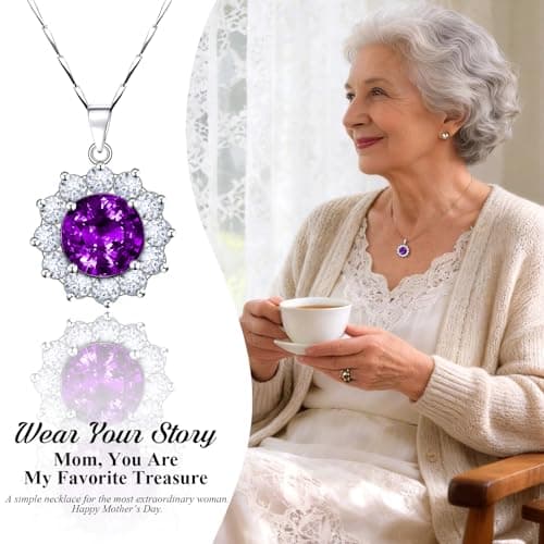 Vryblos Forever Rose with Necklace Purple Preserved Rose Eternal Flower for Delivery Gift for Women Wife Girlfriend Mom Best Friend, Valentine’s Day Anniversary Birthday - Thumbnail 4