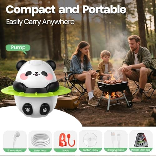 MarvinnanSlyke Portable Camping Shower, 10500mAh Camp Shower with 3 Spray Modes, IPX7 Waterproof Outdoor Shower, Perfect for Hiking, Beach, Pets & Car Wash - Thumbnail 6