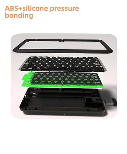 Winmaxle Mini Keyboard with Bluetooth 5.0/2.4G Dual Mode, Gyroscopic Motion Mouse, 64 Keys, RGB Backlight Options, Rechargeable Battery, Type-C Win/iOS/Android/ (Black) - Thumbnail 6
