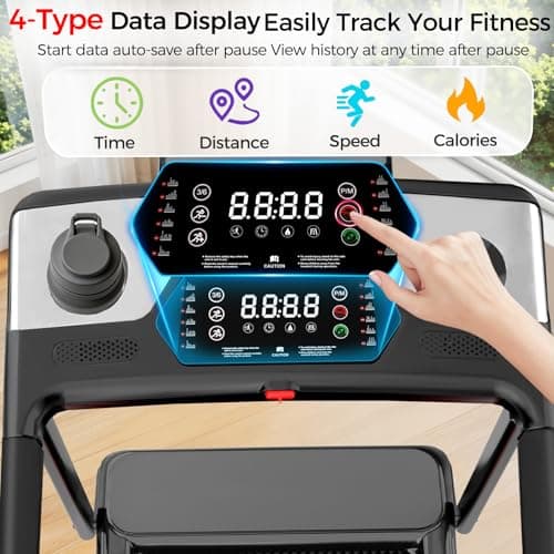 Portable Treadmill with Incline, 3.0HP Walking Pad with Handle Bar, 3-in-1 Foldable Treadmill for Home Office Small Space with Quiet Brushless, 300 LBS Capacity - Thumbnail 2