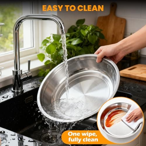 POWERFUEL Chafing Dishes for Buffet 4 Pack, 6QT Round Chafing Dish Buffet Set for Parties, Gold Stainless Steel Buffet Servers and Warmers with 4 Serving Tongs, Food Warmers for Christmas Gatherings - Thumbnail 6