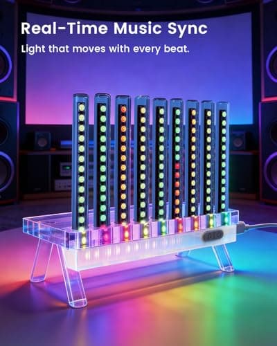 Heepulor Sound Reactive Ambient Light, Smart App-Controlled Music Rhythm Lamp with Custom Modes, Designed for Portable Speaker Setup for Bedroom, Dorm, Living Room (Black) - Thumbnail 2